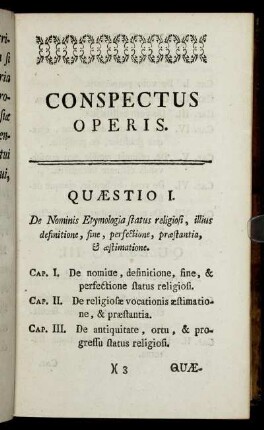 Conspectus Operis.