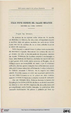 17: Sulle nuove scoperte del palazzo Senatorio : lettera al comm. Visconti
