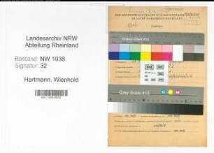 Entnazifizierung Wienhold Hartmann , geb. 23.07.1910 (Angestellter)