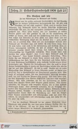 Die Großen und wir: zu den Gedenktagen an Bismarck und Tolstoi