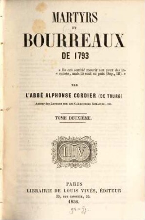 Martyrs et Bourreaux de 1793. 2