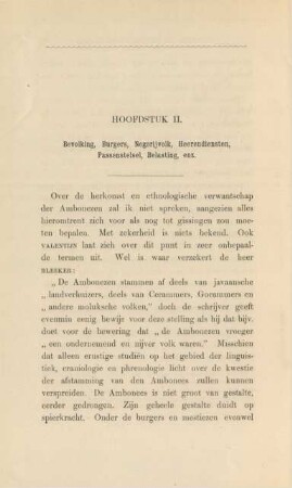 Hoofdstuk II. Bevolking, burgers, negorijvolk, heerendiensten, passenstelsel, belasting, enz.