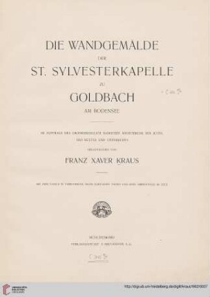 Die Wandgemälde der St. Sylvesterkapelle zu Goldbach am Bodensee