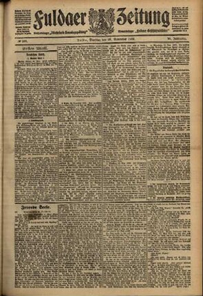Erste Ausgabe vom Dienstag, den 23. November 1909.