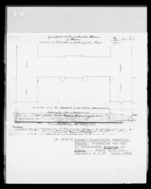 Grundplan von der zu erbauenden Kaserne in Hanau