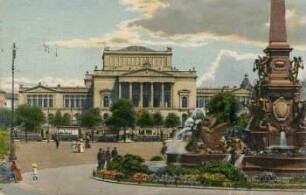 Leipzig: Neues Theater mit Mendebrunnen