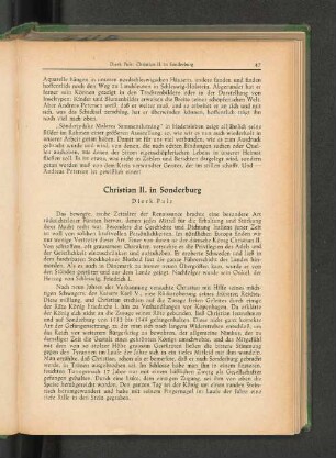 Christian II. in Sonderburg Dierk Puls