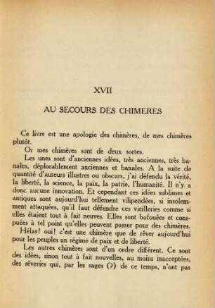 XVII Au secours des chimeres