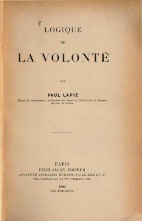 Logique de la volonté