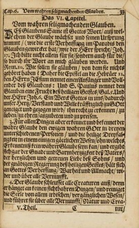 Cap. VI. Vom wahren seligmachenden Glauben