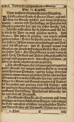 Cap. VI. Vom wahren seligmachenden Glauben