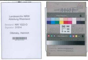 Entnazifizierung Heinrich Olbinsky , geb. 21.04.1908 ()