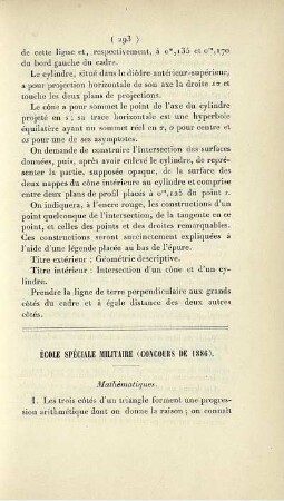 École spéciale militaire (concours de 1886).