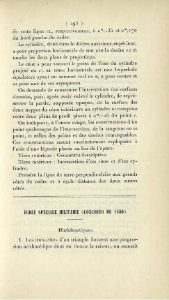 École spéciale militaire (concours de 1886).