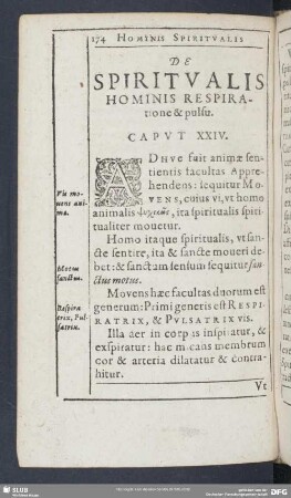 De Spiritualis Hominis Respiratione & pulsu. Caput XXIV.