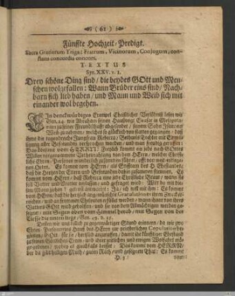 Fünffte Hochzeit-Predigt.