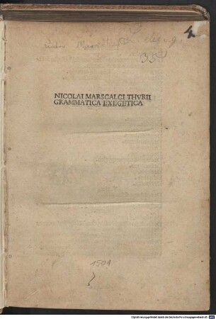 Nicolai Marscalci Thvrii Grammatica Exegetica