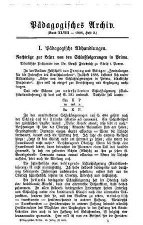 Nachträge zur Lehre von den Schlußfolgerungen in Prima