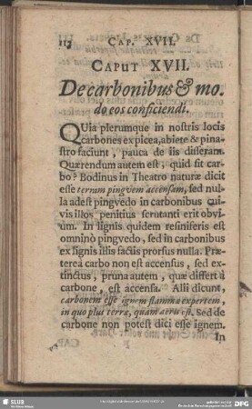 Caput XVII. De carbonibus & modo eos conficiendi