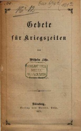 Gebete für Kriegszeiten