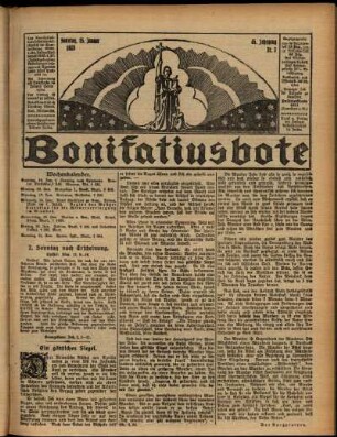 Erste Ausgabe vom Sonntag, den 15. Januar 1928.
