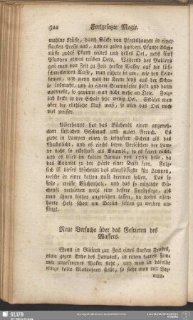 Neue Versuche über das Gefrieren des Wassers