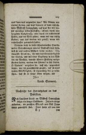 Nachricht des Herausgebers an das Publikum.