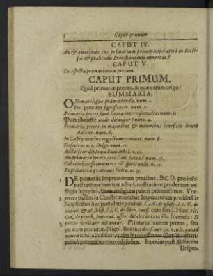 Caput primum. - Caput quintum et ultimum.