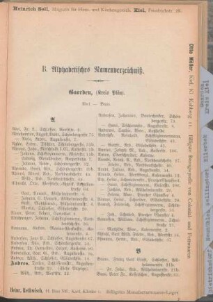 B. Alphabetisches Namenverzeichniß.