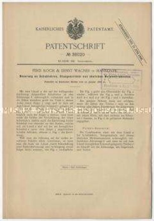 Patentschrift einer Neuerung an Schublehren, Stangenzirkeln und ähnlichen Messinstrumenten, Patent-Nr. 36020
