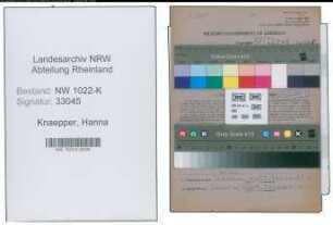 Entnazifizierung Hanna Knaepper , geb. 21.09.1910 (Krankenschwester)