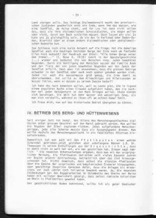 IV. Betrieb des Berg- und Hüttenwesens