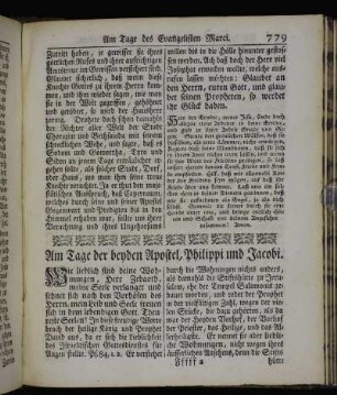 Am Tage der beyden Apostel, Philippi und Jacobi. - Am Tage der beyden Apostel, Petri und Pauli.