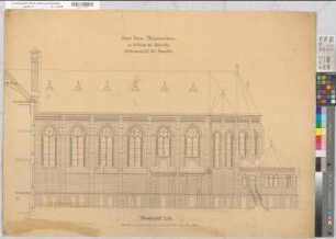 Hiltrup (Münster) Herz Jesu Missionshaus Kapelle Seitenansicht (1897) 1 : 50 74 x 99 Zeichnung Franz Wucherpfennig, Architekt Nachlaß Wucherpfennig