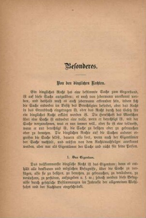 Von den dinglichen Rechten.