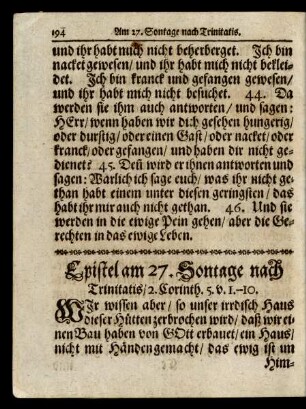 Epistel am 27. Sontage nach Trinitatis/ ...