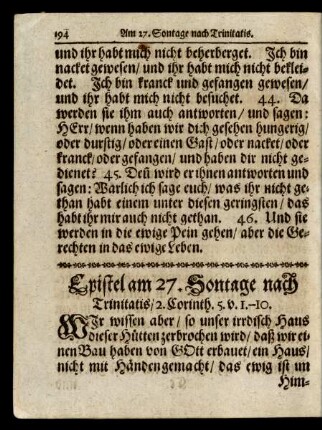 Epistel am 27. Sontage nach Trinitatis/ ...