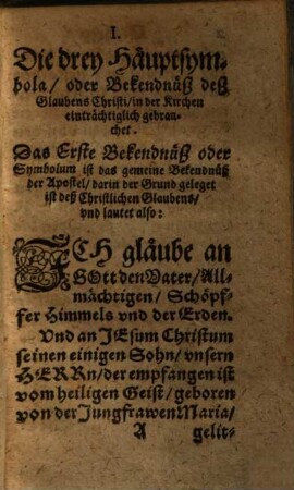 Concordien-Büchlein, Deutsch : Darinnen: 1. Die drey Häupt-Symbola: 2. ... ; Für die Kirchen vnd Schulen im Fürstenthumb Weimar also in Druck gegeben