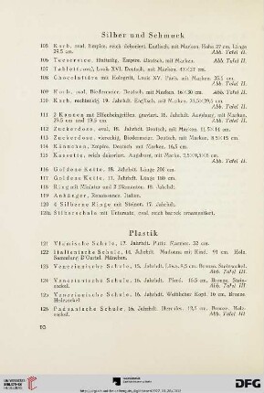 Silber und Schmuck (Nr. 105-120a)