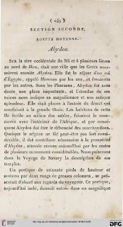 Section seconde