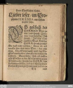Zum Christlichen Leser.