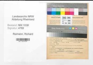 Entnazifizierung Richard Reimann , geb. 28.02.1891 (Referent)