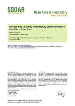 Unexpected volatiltiy and intraday serial correlation