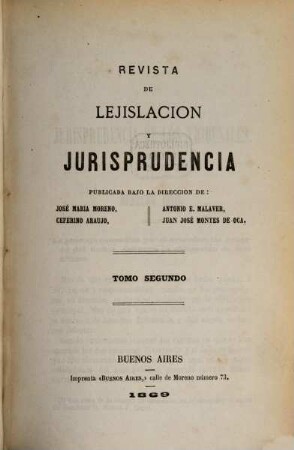 Revista de legislación y jurisprudencia. 2. 1869