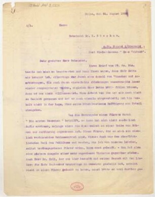 Brief an Karl Stephan : 31.08.1920