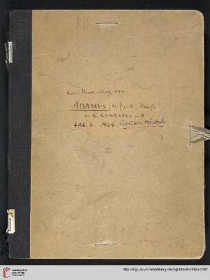 Briefabschriften von Ernst Volger (1882/86); zumeist an David Hoeschel