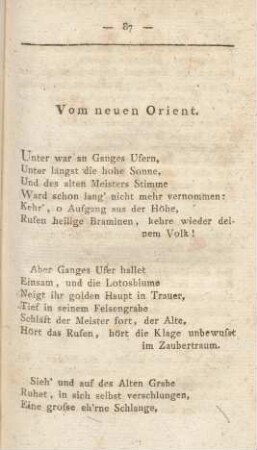 Vom neuen Orient