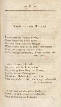 Vom neuen Orient