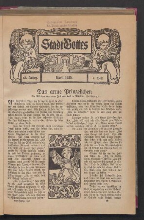 43. Jahrgang. April 1920. 7. Heft
