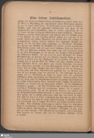 Eine seltene Jubiläumsfeier